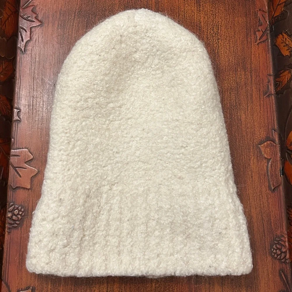 Crewcuts White Knit Hat with Multicolor Pom Poms
